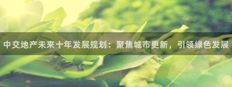 天狮娱乐 q823825515：中交地产未来十年发展规划：聚