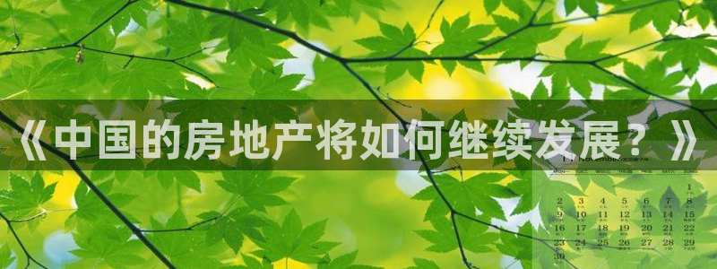天狮娱乐app：《中国的房地产将如何继续发展？》